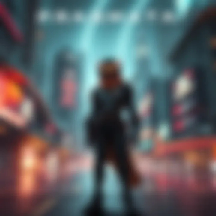 A character from Pragmata stands in a futuristic cityscape, showcasing vibrant graphics and advanced technology. Players engage with the game's unique mechanics and storyline.