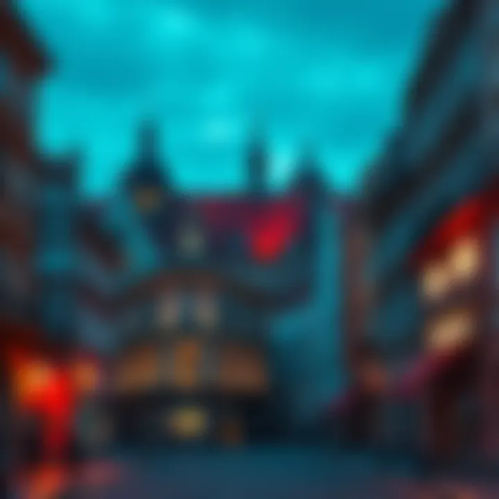 A view of Prague streets showcasing architecture and landmarks related to the game Mankind Divided.