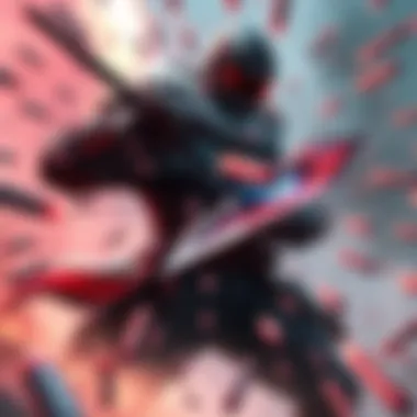 Character wielding Praxic Blade in battle A player character using the Praxic Blade to combat the boss in the Zoetic Lockset, surrounded by enemy bullets for a tactical advantage