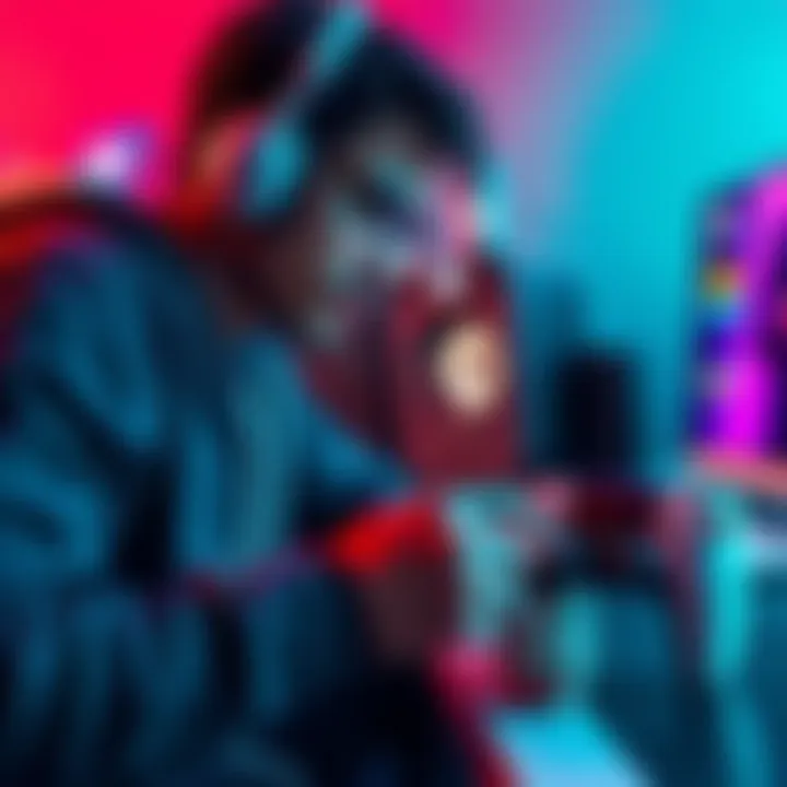 A gamer checking a website for pre-order bonuses on a digital game, with a PS5 controller nearby.