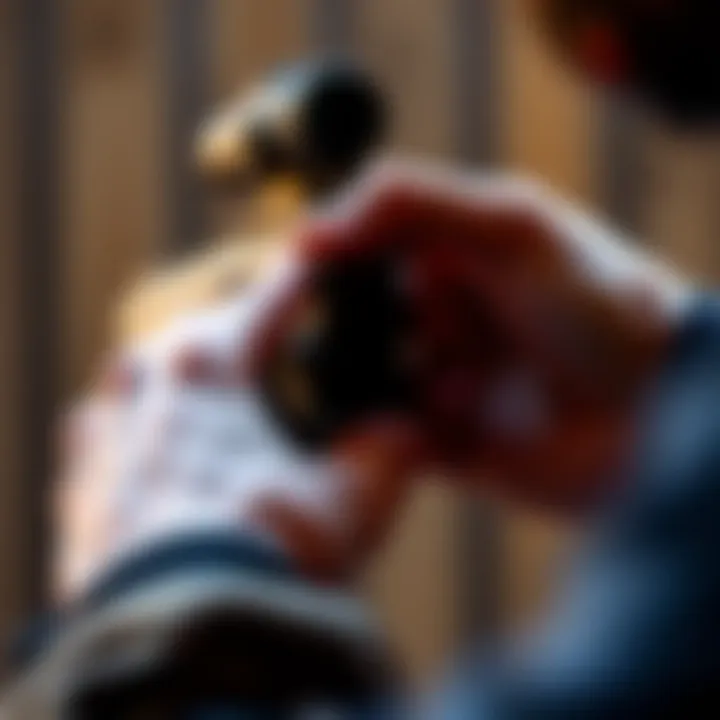 A close-up of hands adjusting their grip on a shooting device, illustrating proper hand posture for aiming.