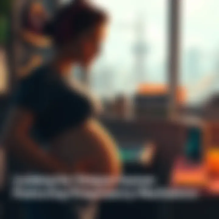 Pregnant character in a game setting A character with a visible baby bump in a game environment, reflecting themes of pregnancy and storytelling.