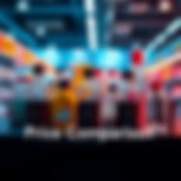 A visual representation of different products with varying prices, showing factors like demand and branding influences.