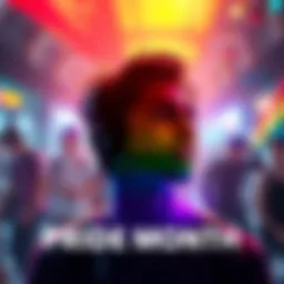 A colorful profile picture featuring a gaming-inspired design with rainbow colors representing gender and sexuality celebration for Pride Month.