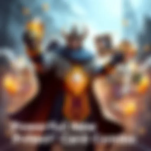 A priest character stands confidently, holding glowing cards while controlling a board of opponents, showcasing a new strategy in gameplay.