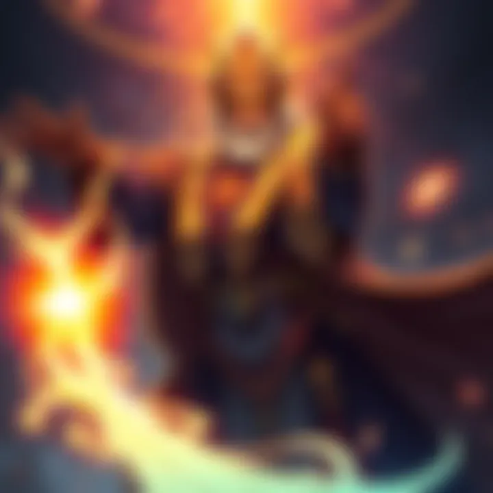 A priest character channeling a bright, glowing power in a card game, symbolizing excess hero power use
