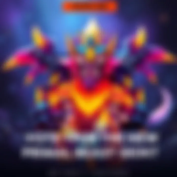 Primal Beast Skin Concept Illustration of a new skin design for Primal Beast, showcasing unique colors and features, inviting people to vote on it.