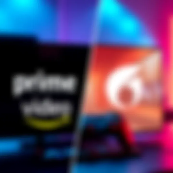 A split-screen image showing the Prime Video logo on one side and the Prime Gaming logo on the other, illustrating the differences between the two services.
