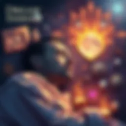 Prince Renathanyahu sleeping peacefully, surrounded by symbols of his aspirations and visions