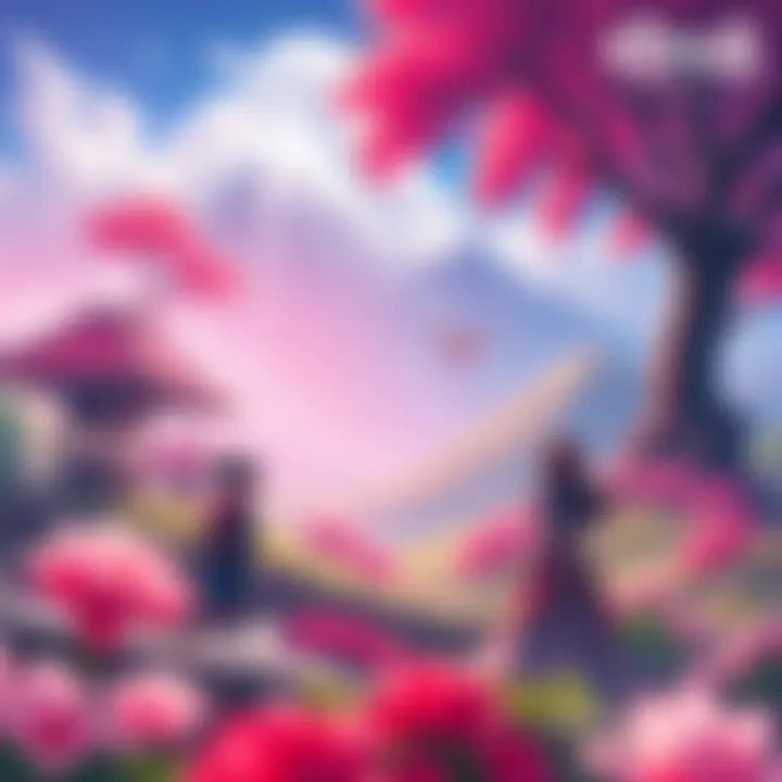 A colorful scene from the Princess Tsubaki side mission showing characters and Nekomata's blessing in a vibrant landscape