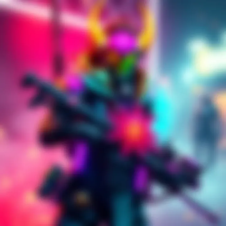 A hunter character showcasing the Orpheus Rig with vibrant colors and unique gear in a game environment.