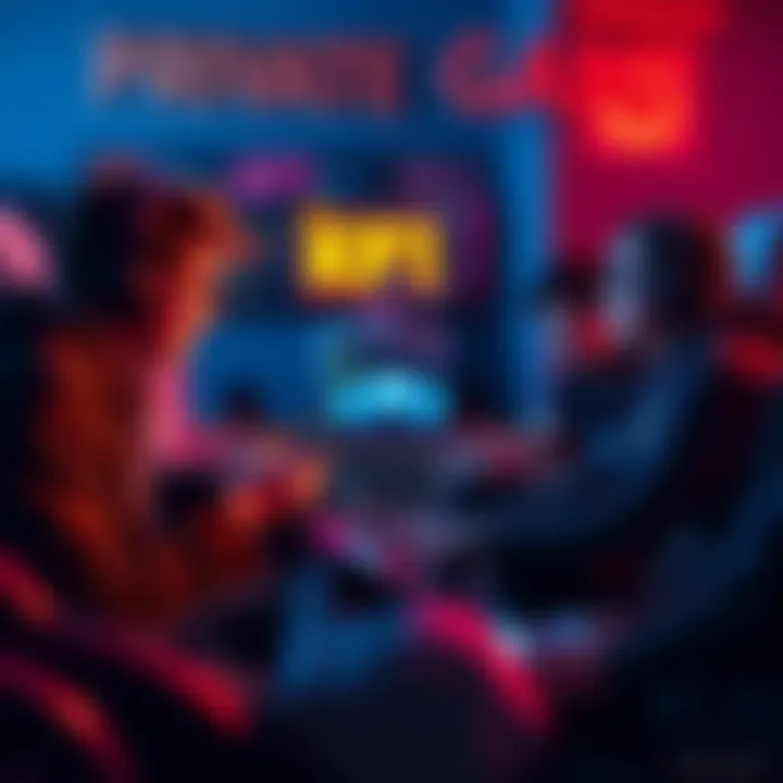 A group of friends sitting together, playing KF1 privately on their devices, creating a fun gaming atmosphere.