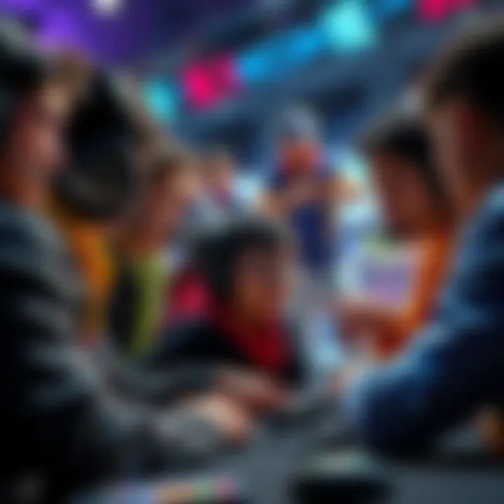 People analyzing a game item in a professional esports setting, highlighting its potential impact on characters and gameplay.