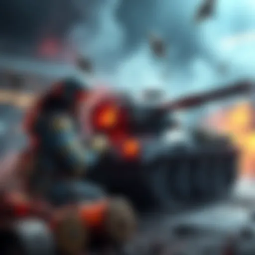 Pro Tanky IO Player in Action A professional player skillfully dominating mid-line in Tanky IO match, showcasing expert gameplay and strategy.