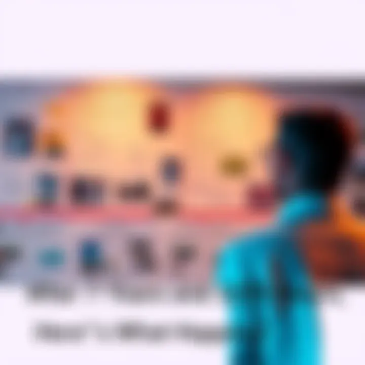 A person reviewing a large project timeline on a wall covered with notes and visuals, reflecting years of effort and dedication.