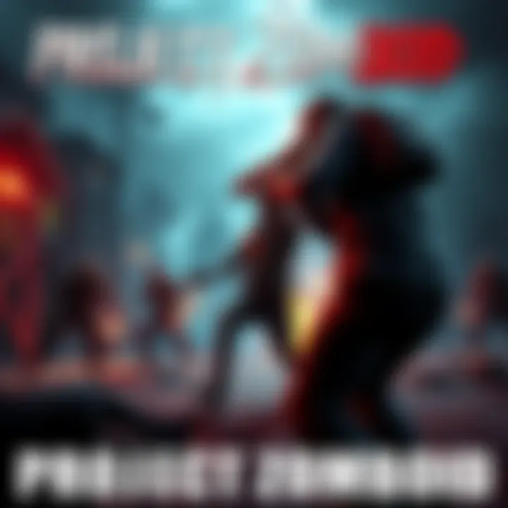 Project Zomboid Gameplay A character fighting zombies in a post-apocalyptic scene from Project Zomboid