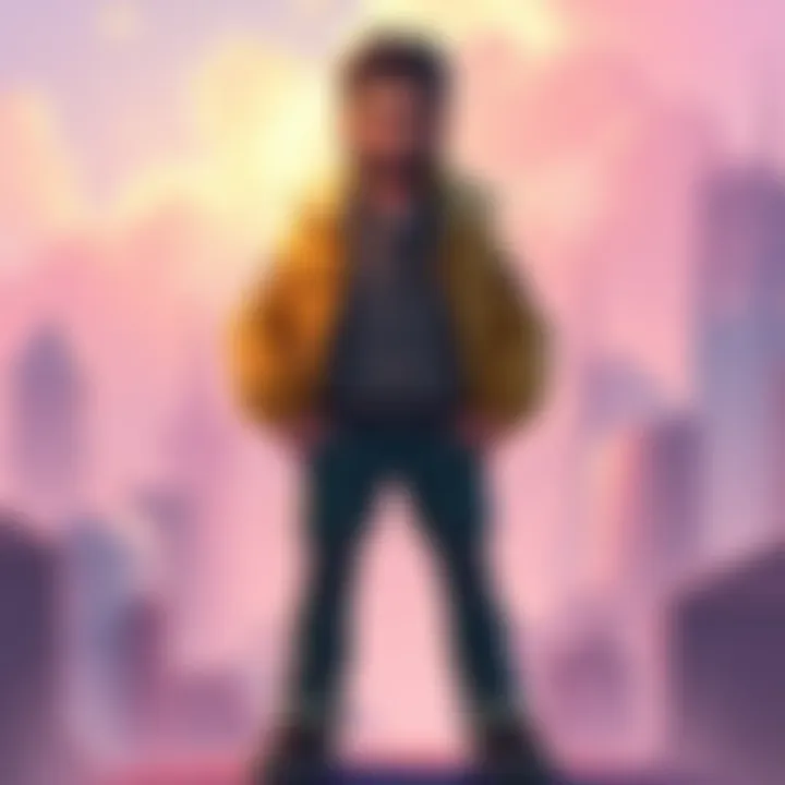 A confident character standing tall, wearing casual attire with a determined expression, symbolizing competence and personal growth.