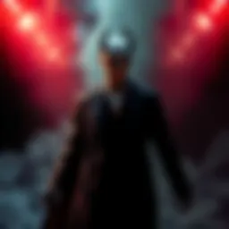 A character standing in shadows with a menacing look, symbolizing their turn to evil