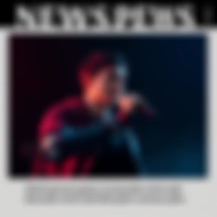 Protagonist in Action Game character with a prosthetic arm singing karaoke against a dark background, hinting at a serious plot.