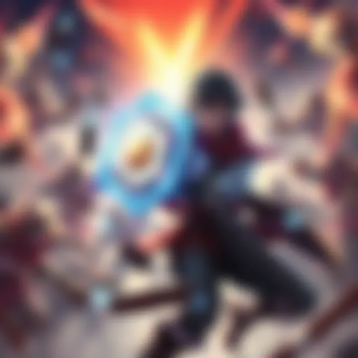 Protection Suzu in battle A character using Protection Suzu with a glowing shield effect, surrounded by enemies, showing a sense of urgency in combat.
