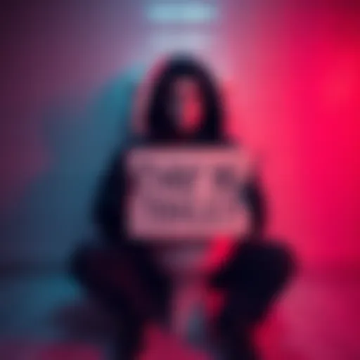 A person sits in front of a toilet holding a sign demanding the arrival of Michael Myers during a protest.