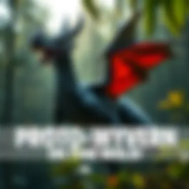 Proto-Wyvern in the Wild A large, dragon-like creature with distinct features resembling a proto-wyvern in a forest setting