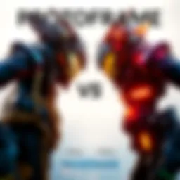 A comparison scene showing a Protoframe and a Full Warframe facing each other, highlighting the differences in their designs and abilities.