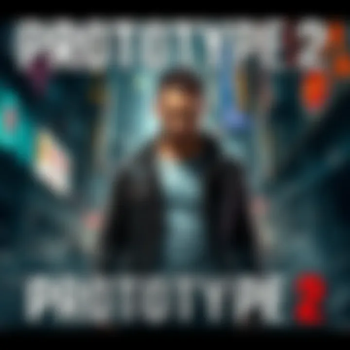 Artwork showcasing Heller, the protagonist of Prototype 2, standing in a chaotic urban environment with a serious expression, emphasizing his struggles and the game's themes.