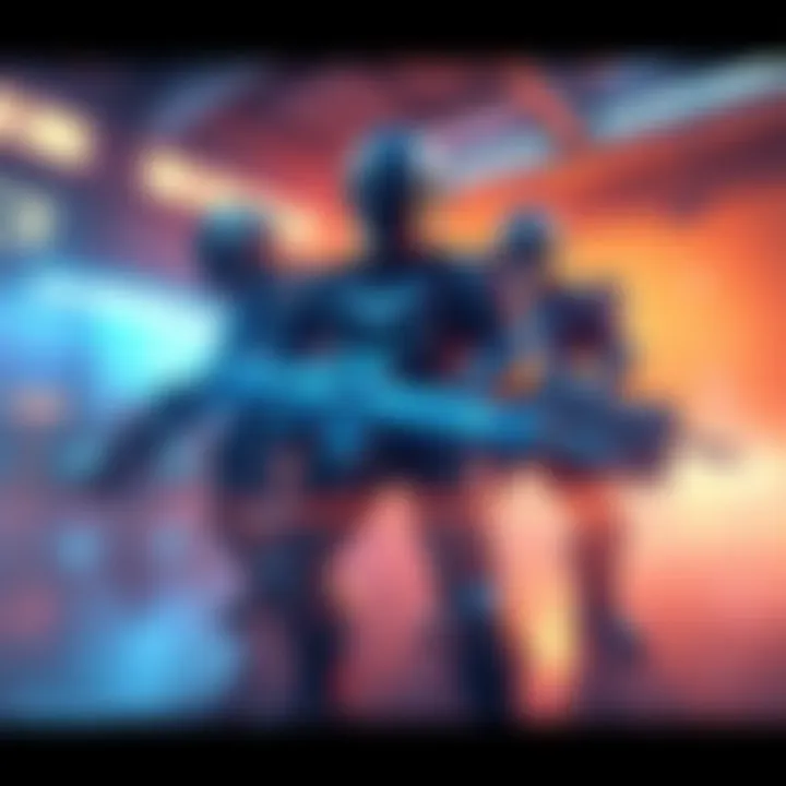 Illustration of new Prototype grade gear set, featuring high-tech armor and weapons, showcasing its futuristic design in a game-like environment.