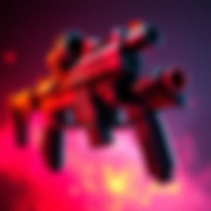 A close-up view of the Prowler and Rampage guns from Apex, showcasing their design and features.