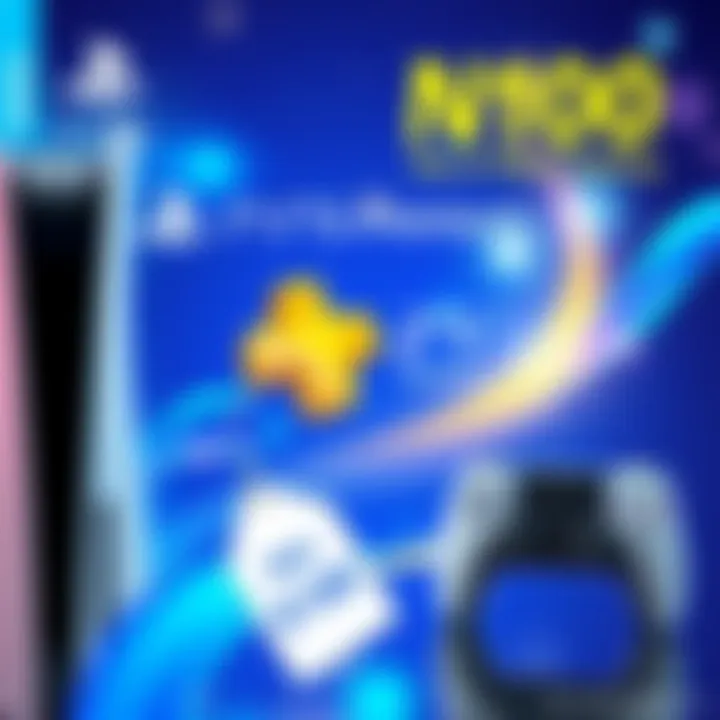 A promotional image showing the PS Plus Premium logo with a PlayStation 5 console and a discount tag for ¥100.