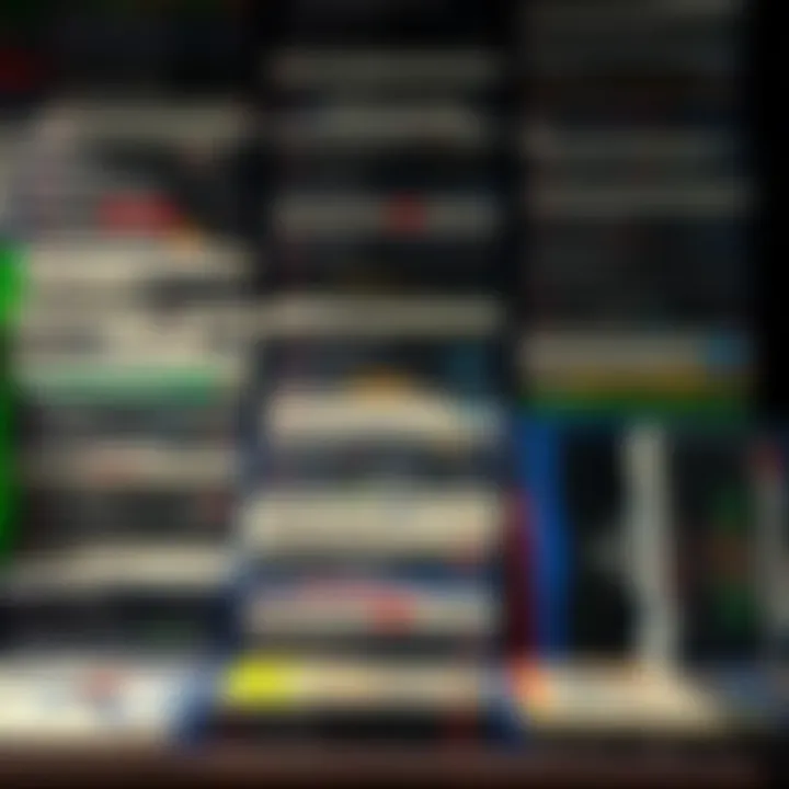 A vibrant display of various physical PS3 game cases arranged neatly, showcasing popular titles and nostalgic favorites.