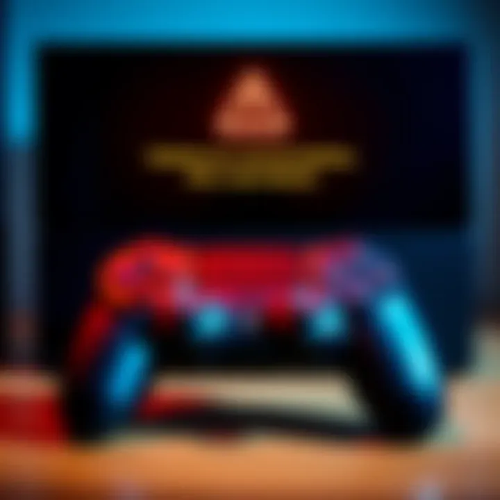 A PS4 console with a controller in front, displaying a warning message about database corruption on the screen.