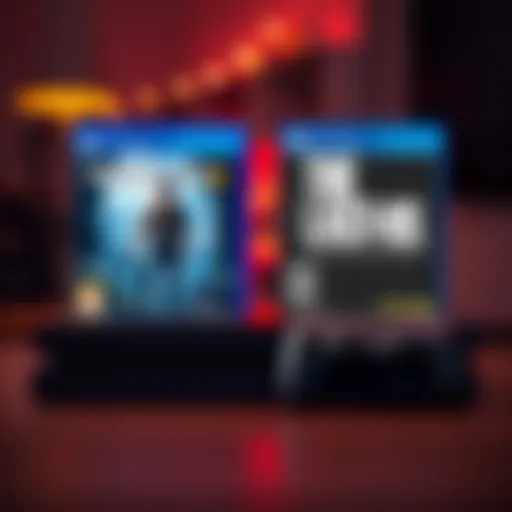 PS4 Game Choices A PS4 console with game covers of Uncharted 4 and The Last of Us Remastered displayed in front of it, representing a gaming choice dilemma.