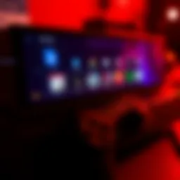 Close-up of a PS4 console displaying organized game folders on the screen