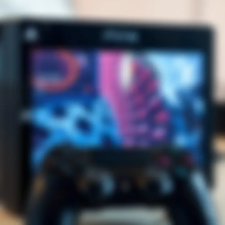 A PlayStation 4 screen showing pixelated graphics while playing Uncharted 4, with blurry visuals and unclear details.