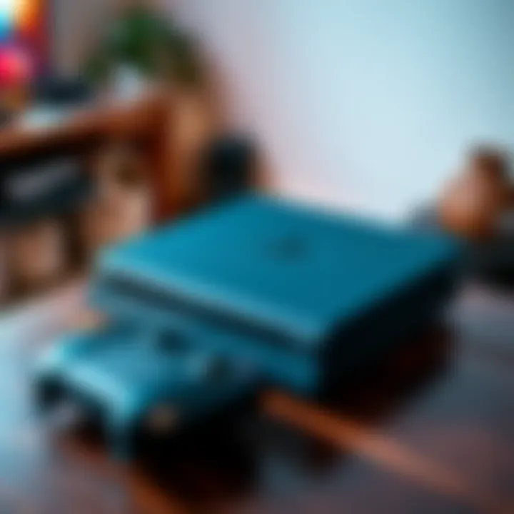 A PS4 Pro console with a controller on a wooden table, symbolizing nostalgia for classic gaming.