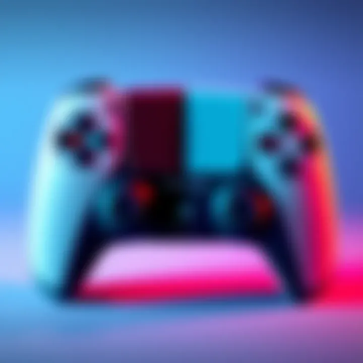 A side-by-side view of PS4 and PS5 controllers highlighting their design differences and features