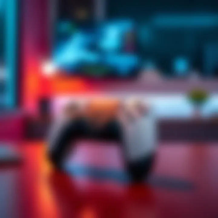 Close-up of a PlayStation 5 controller showcasing its adaptive triggers and haptic feedback features on a table.