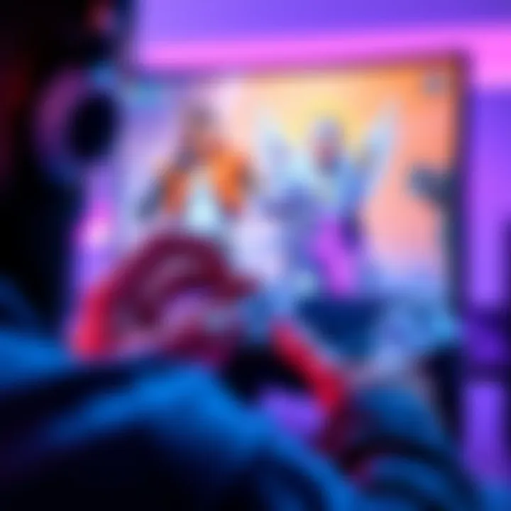 A gamer adjusts settings on a PS5 controller while focused on playing Overwatch, showcasing characters Ana, Mercy, Juno, and Lifeweaver on the screen.