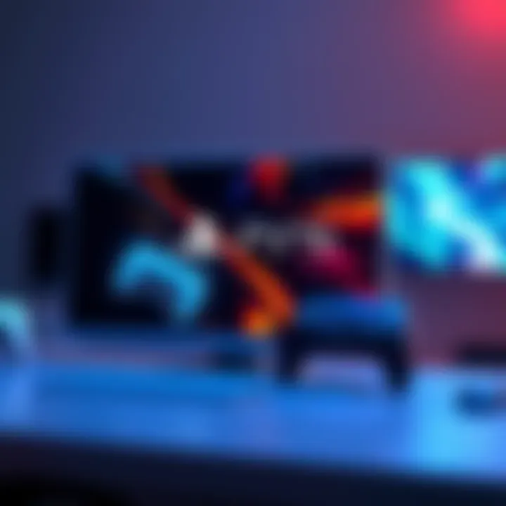 A PlayStation 5 console displaying the Linux operating system with vibrant 4K graphics on a screen.
