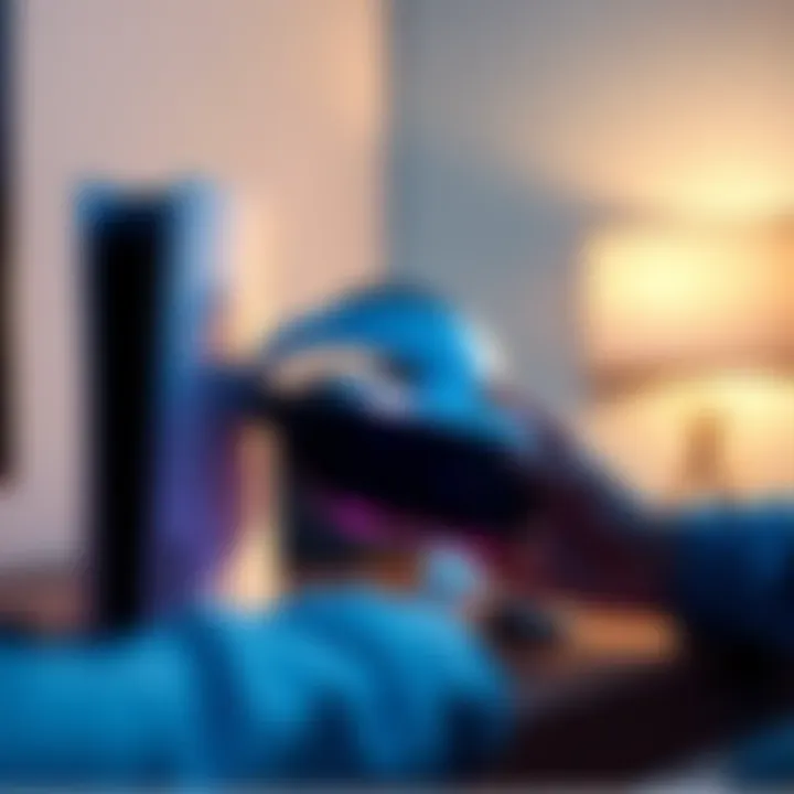 A person troubleshooting a PS5 not recognizing the PSVR2 headset, with VR headset and console visible on a desk