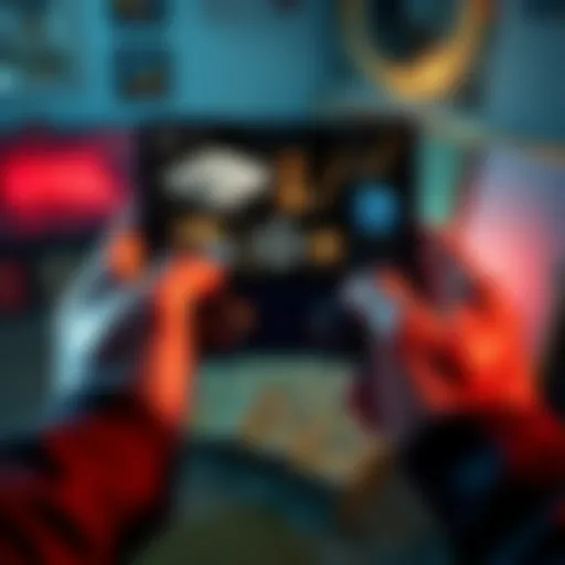 PS5 Resource Gathering A gamer holding a PS5 controller with a screen showing abundant resources like steel and linen in a game