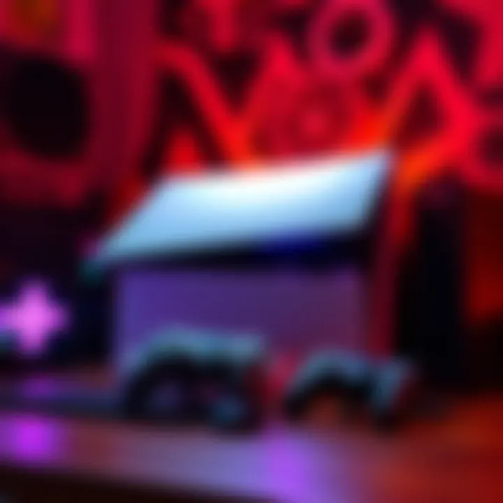 A well-organized PS5 setup showing proper ventilation space around the console