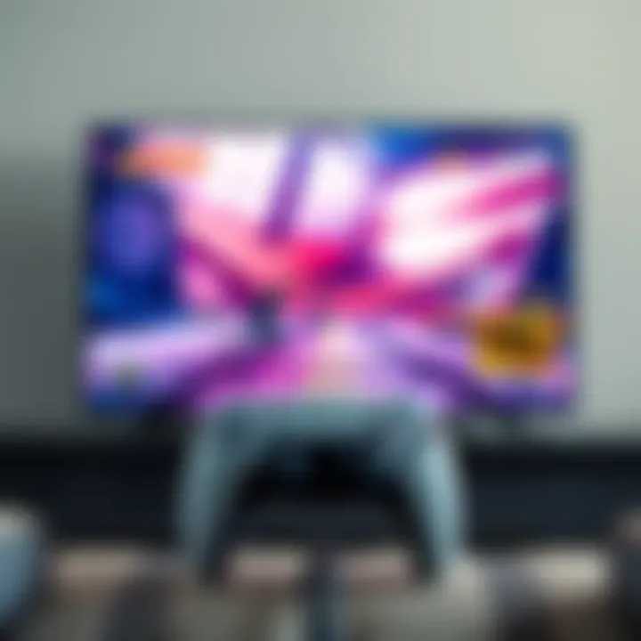 PlayStation 5 console showing a game in 4K at 120FPS on a high-definition TV