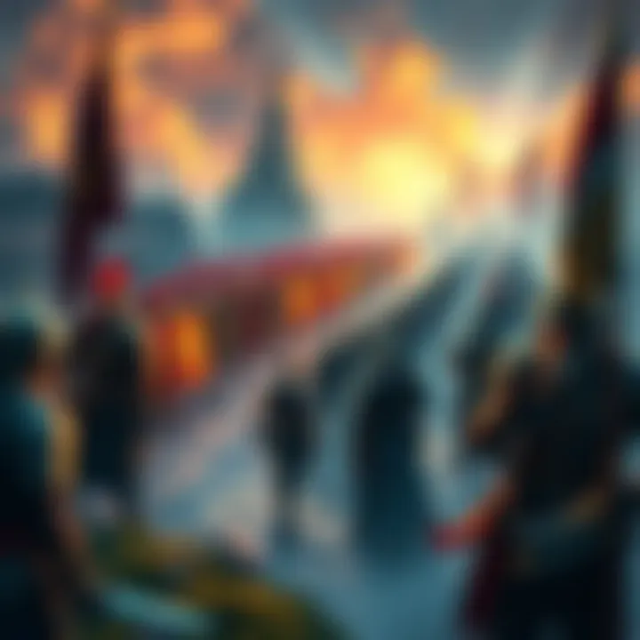 A scene showing characters strategizing their armies in a fantasy game on PS5.