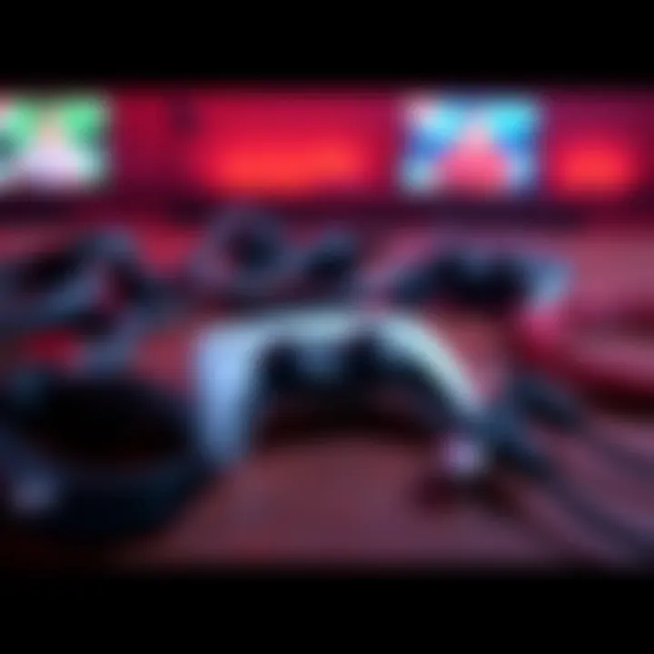 PlayStation 5 cables on a table Various cables for PlayStation 5 displayed on a table with a controller