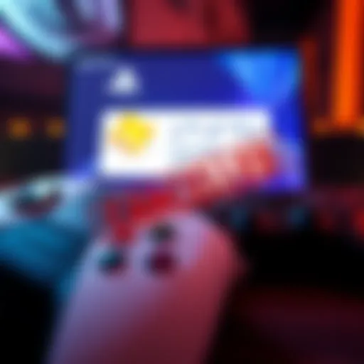 A close-up of a PS5 console with a PlayStation Plus subscription cancellation notice on a screen