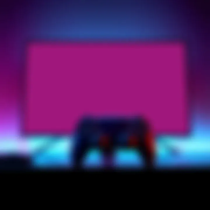 A PlayStation 5 console is turned on but the TV screen is blank, indicating no display.