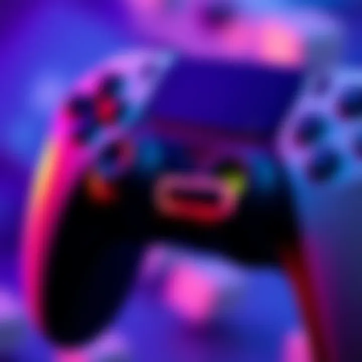 Close-up of a PS5 controller showing the right d-pad button, indicating malfunction, with dust visible around the button.